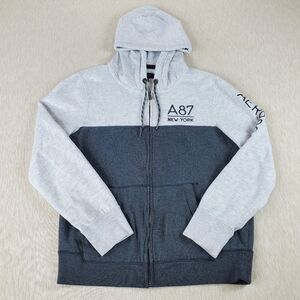 Aeropostale Women's Long Sleeve Full Zip Jacket Sweater Hoodie Gray Size Large